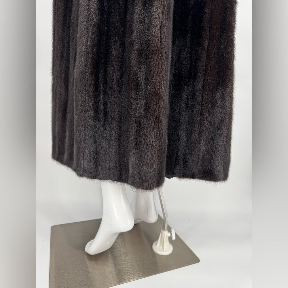 Nordstrom Dimond Black Mink Longline Lined Fur Coat - Picture 9 of 13